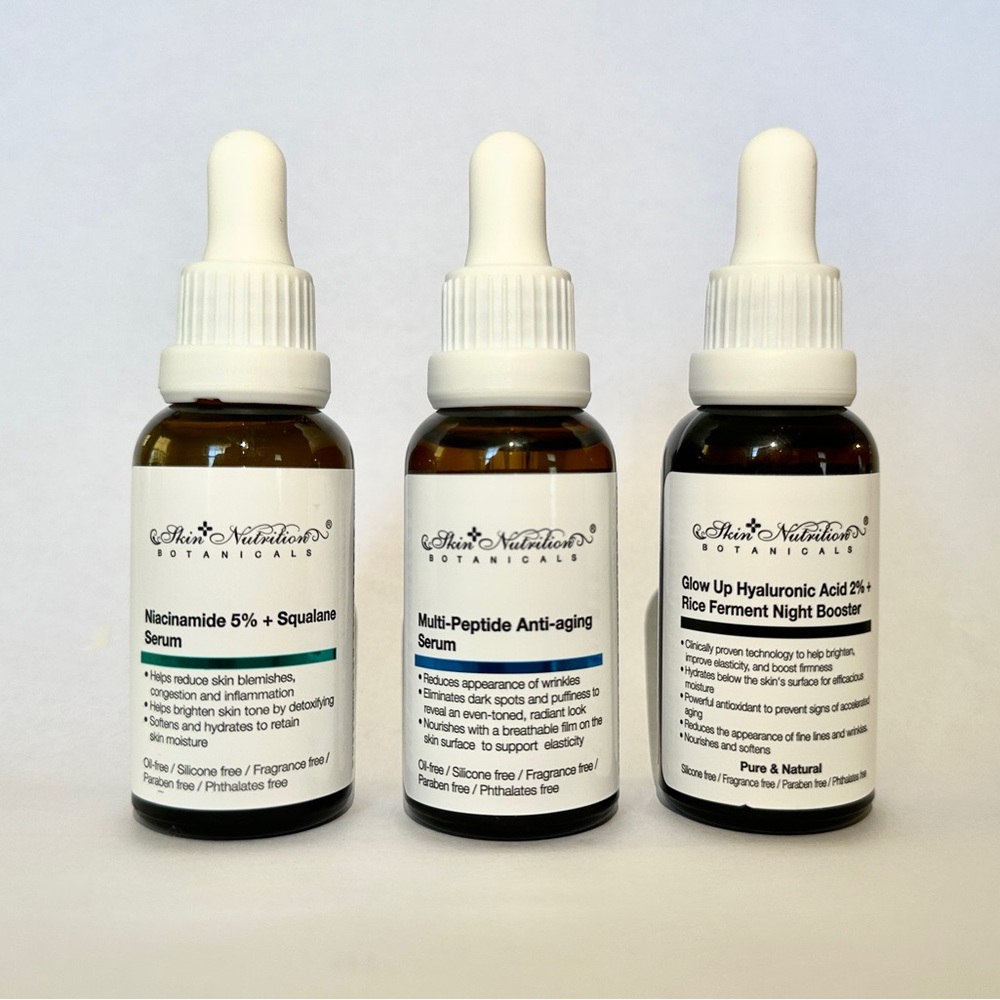 Hydrate & Anti-Aging Serum Set | Hyaluronic Acid + Peptides + Niacinamide